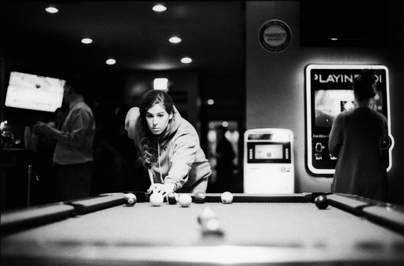 My wife playing pool... one of my first shots of 2017
